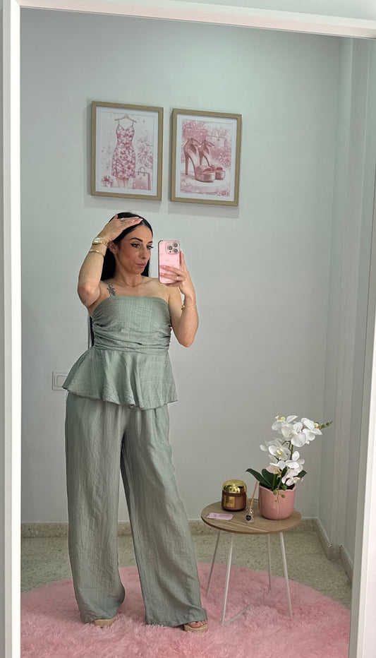 CONJUNTO LINO verde cacería