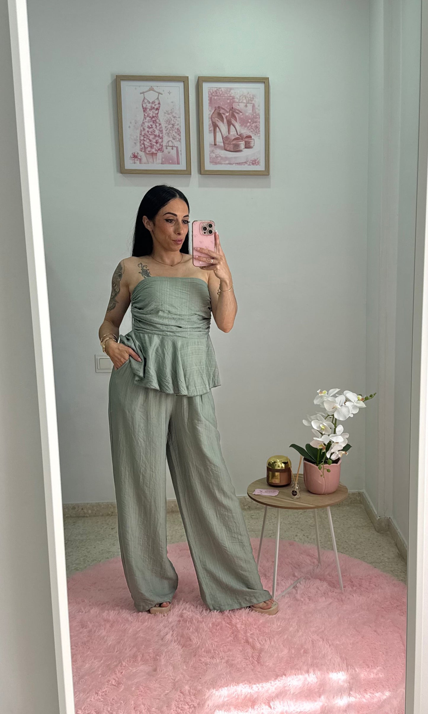 CONJUNTO LINO verde cacería