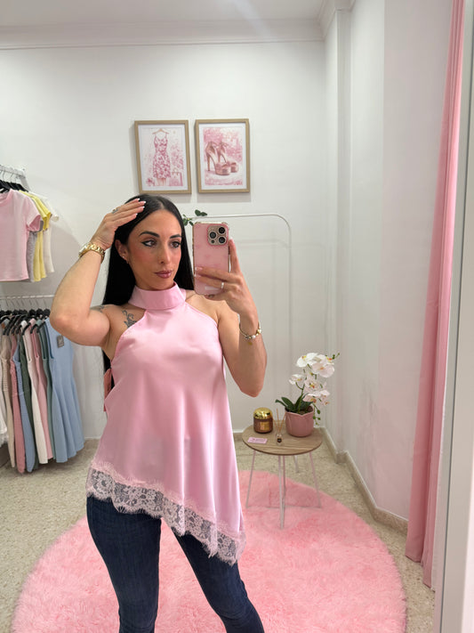 BLUSA ASIMETRÍA ENCAJE